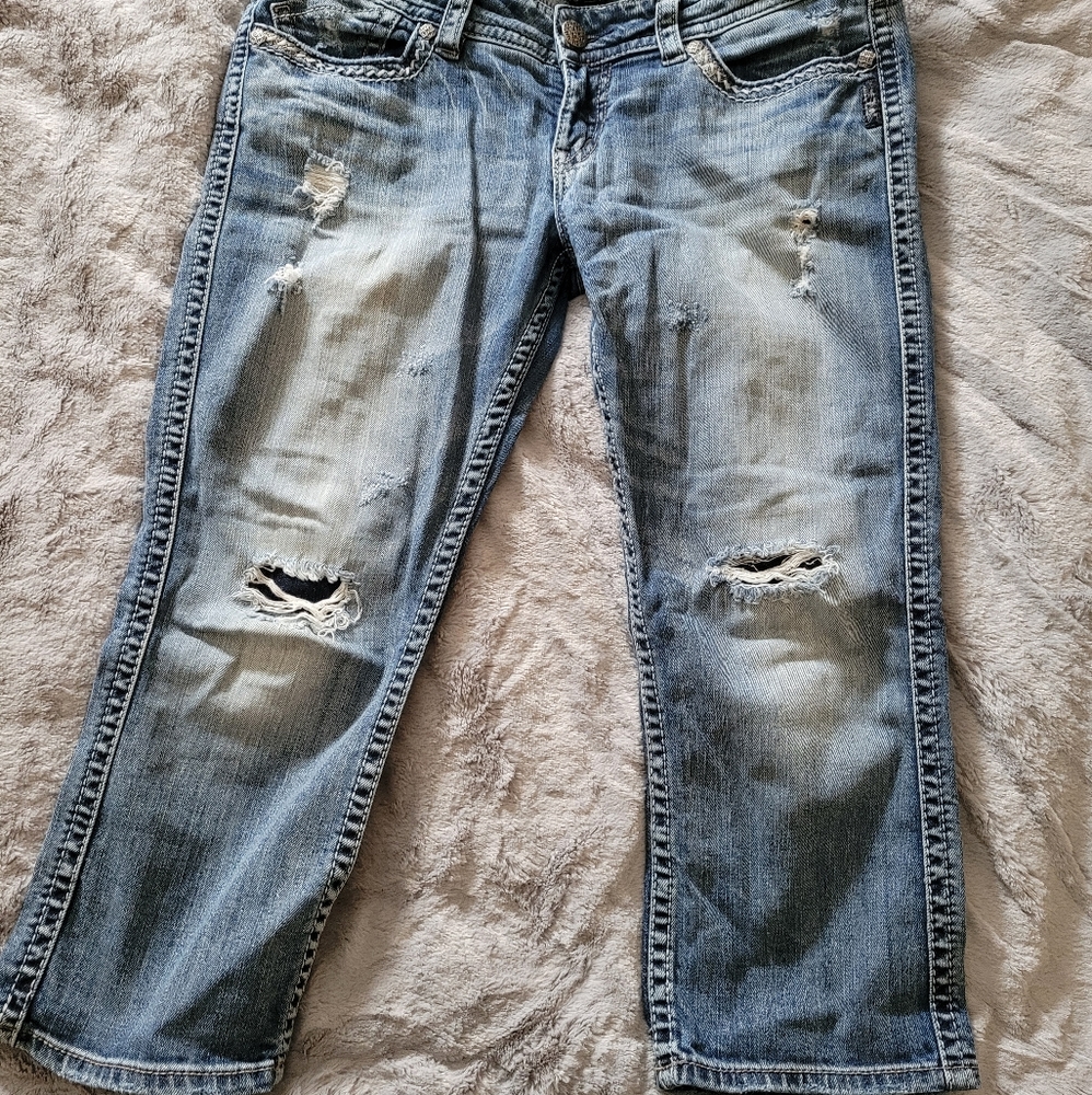 Silver Crop Denim